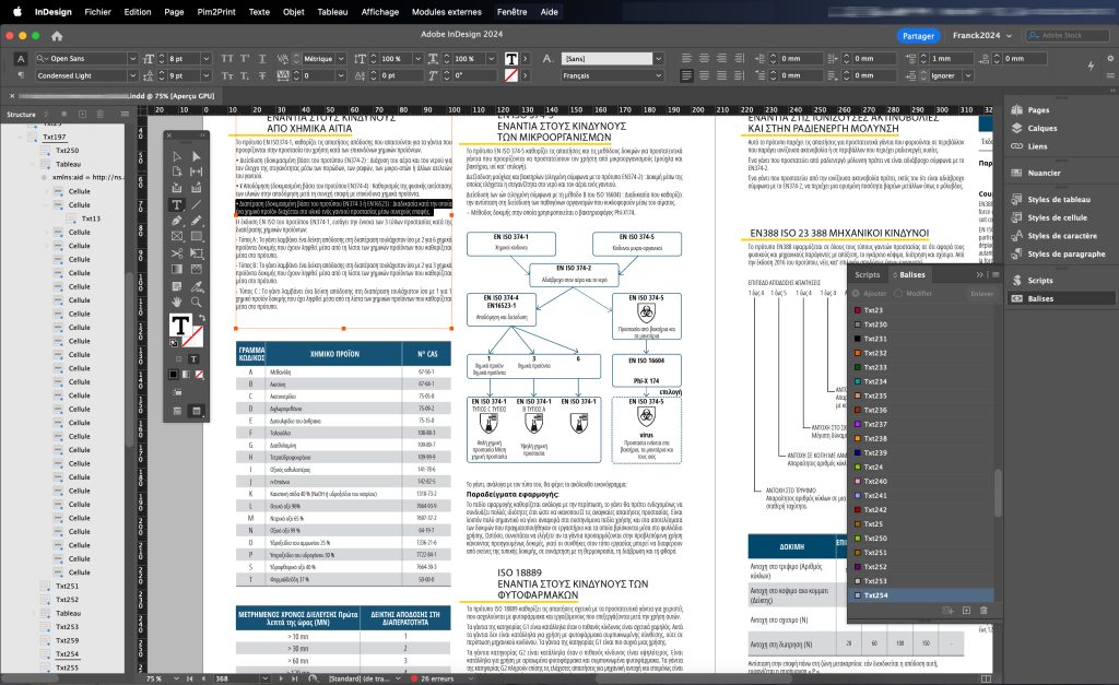 Fonctionnalités avancées d'Adobe InDesign. Balisage, import et export XML